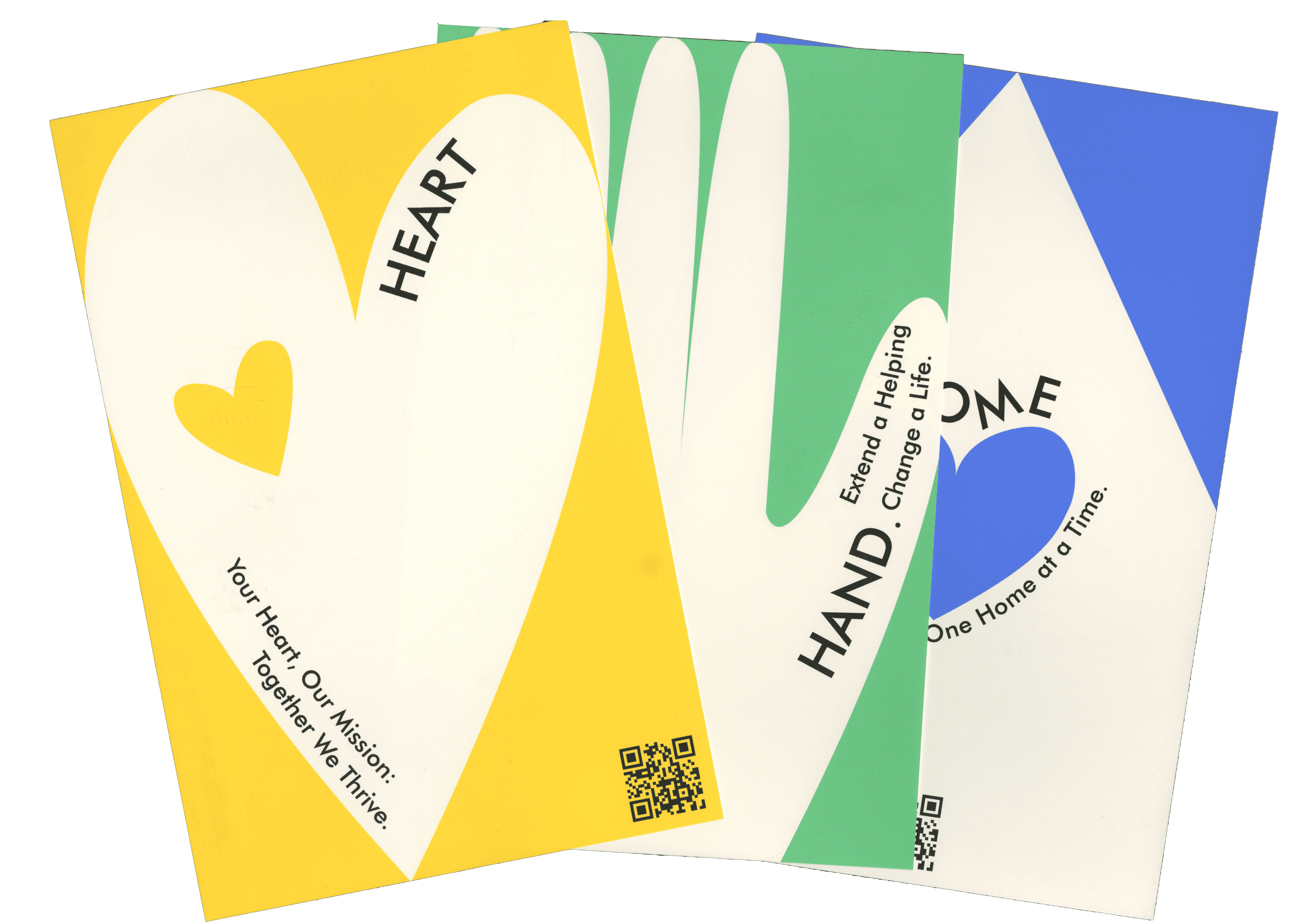 Colorful folded printed pieces from the 0601 project
