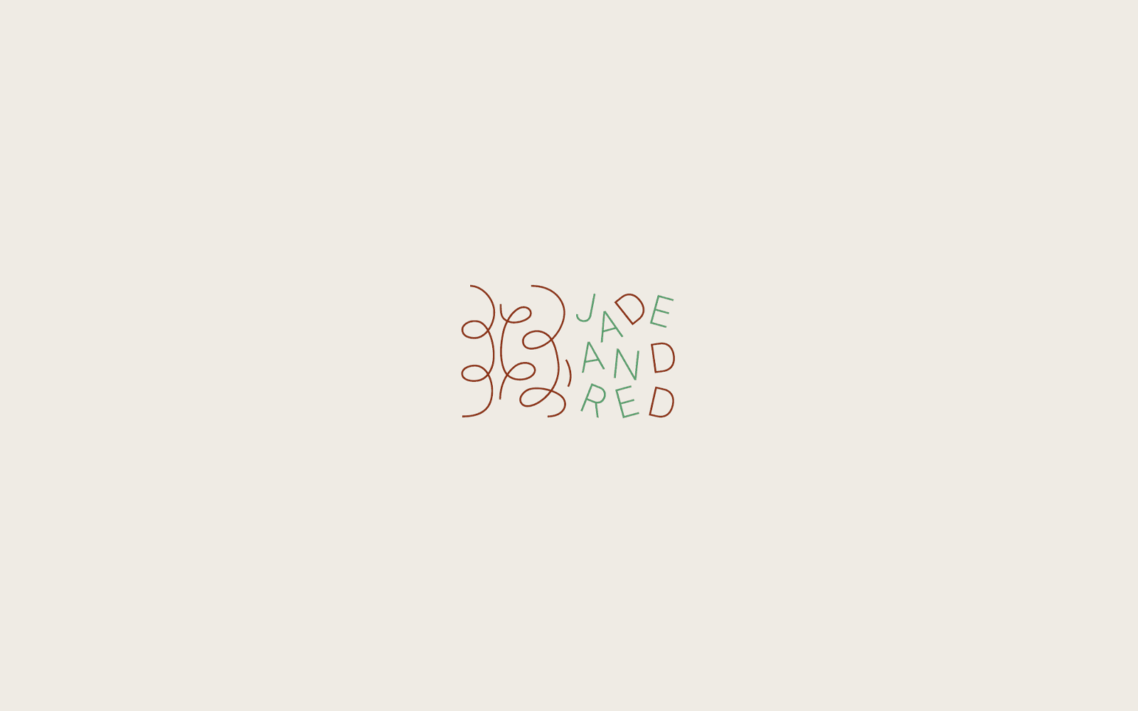 Jade and Red wordmark centered on a warm white field