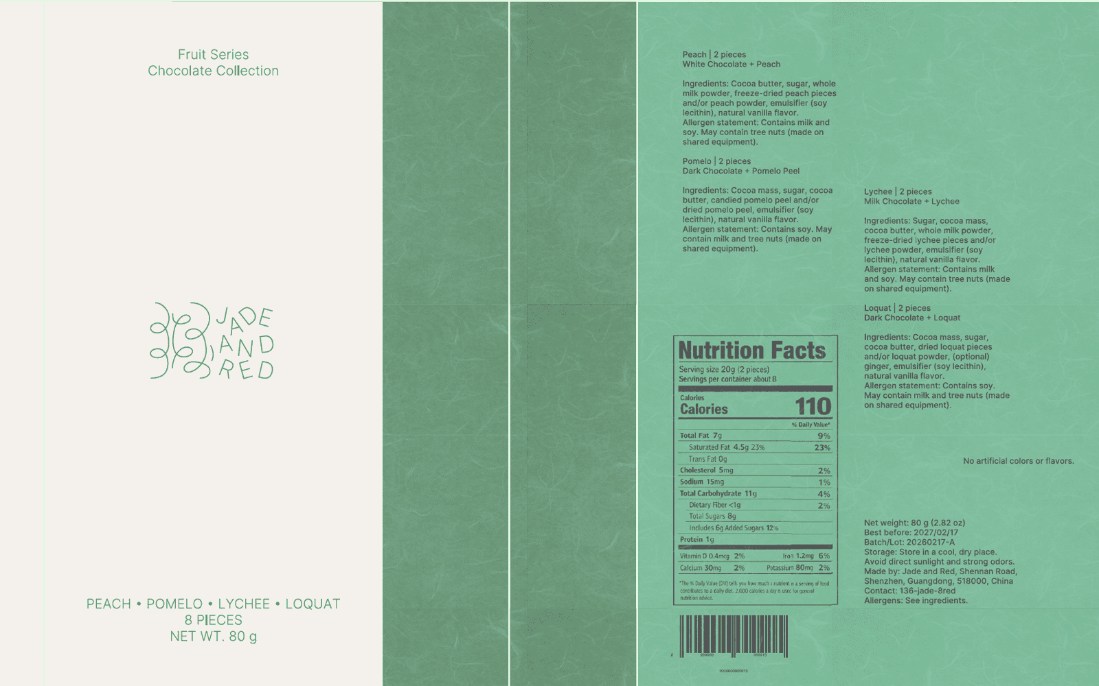 Fruit Series chocolate collection packaging artwork