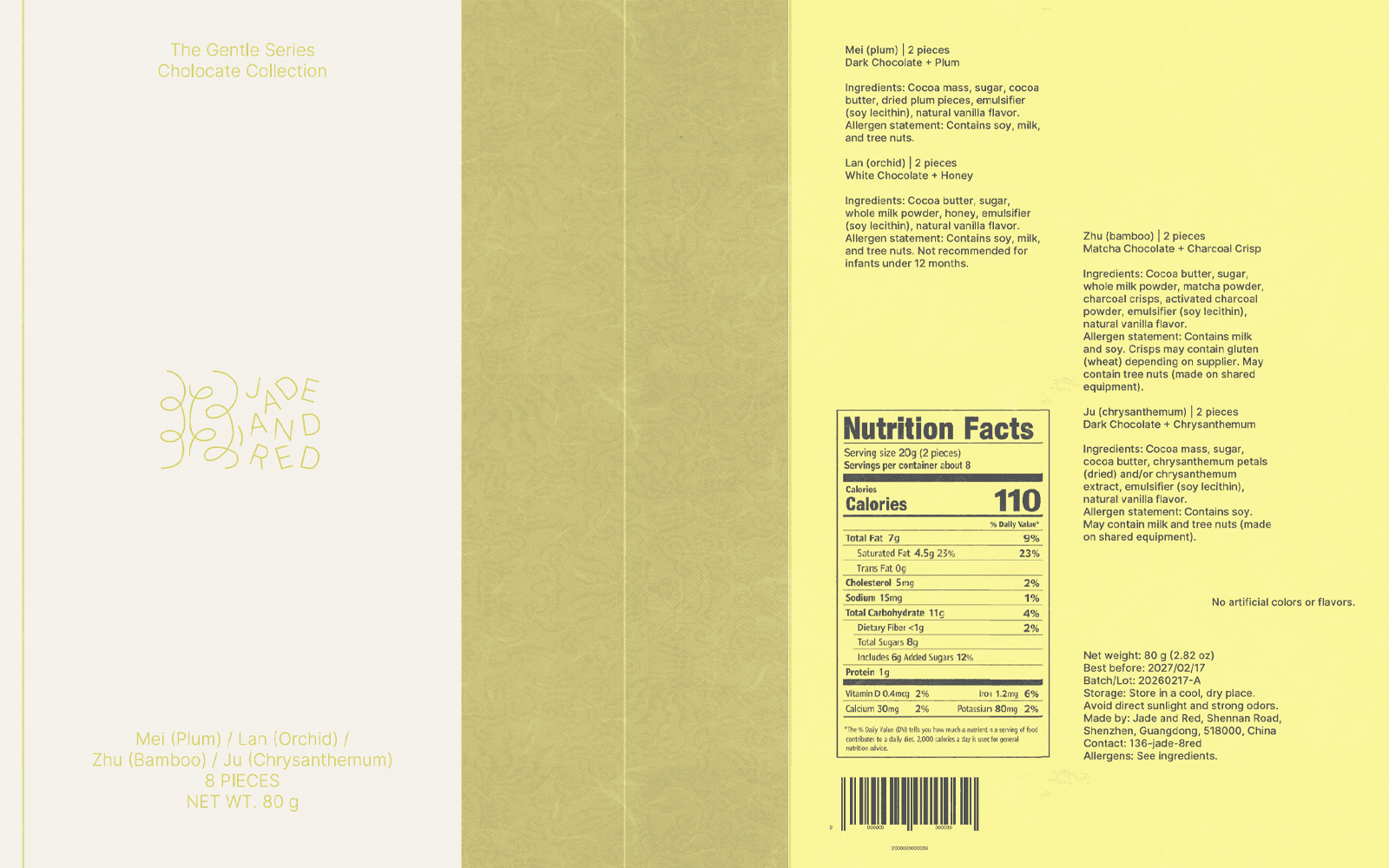 Gentle Series chocolate collection packaging artwork