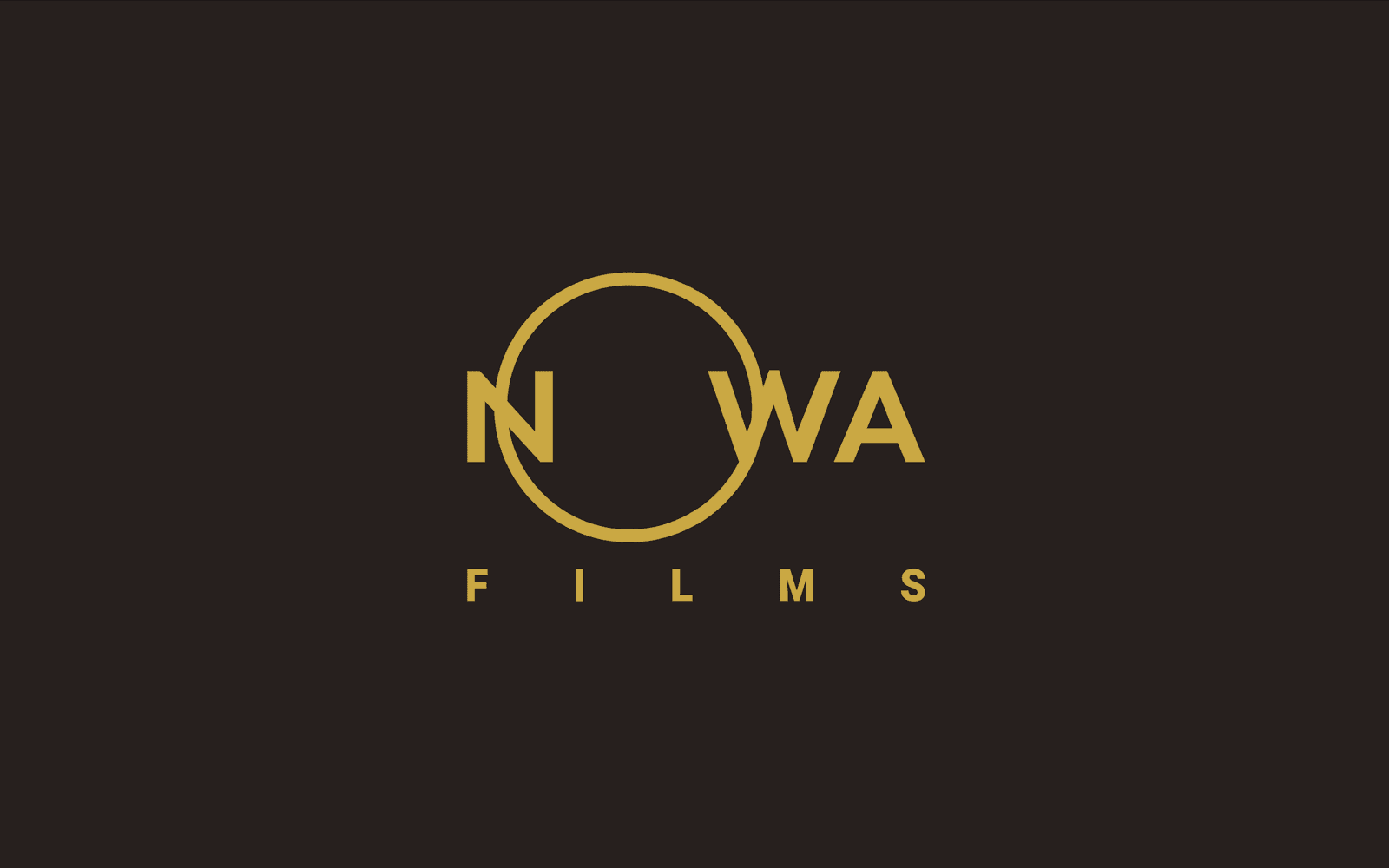 Gold NOWA Films logo on a dark background