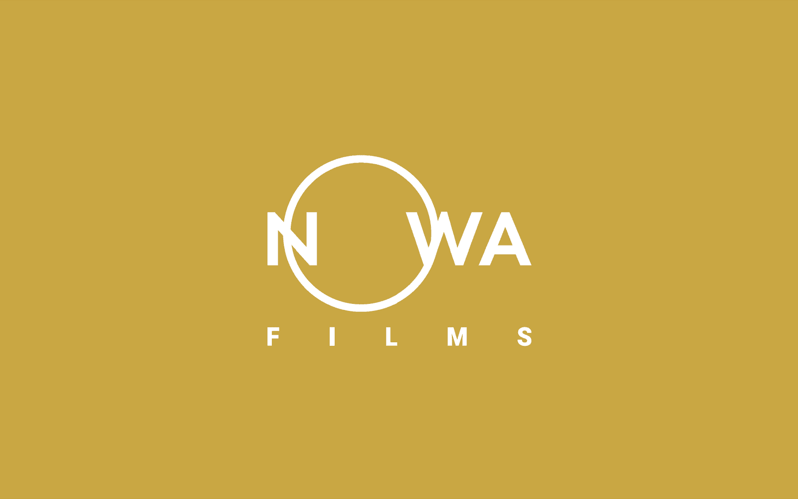 White NOWA Films logo on a gold background
