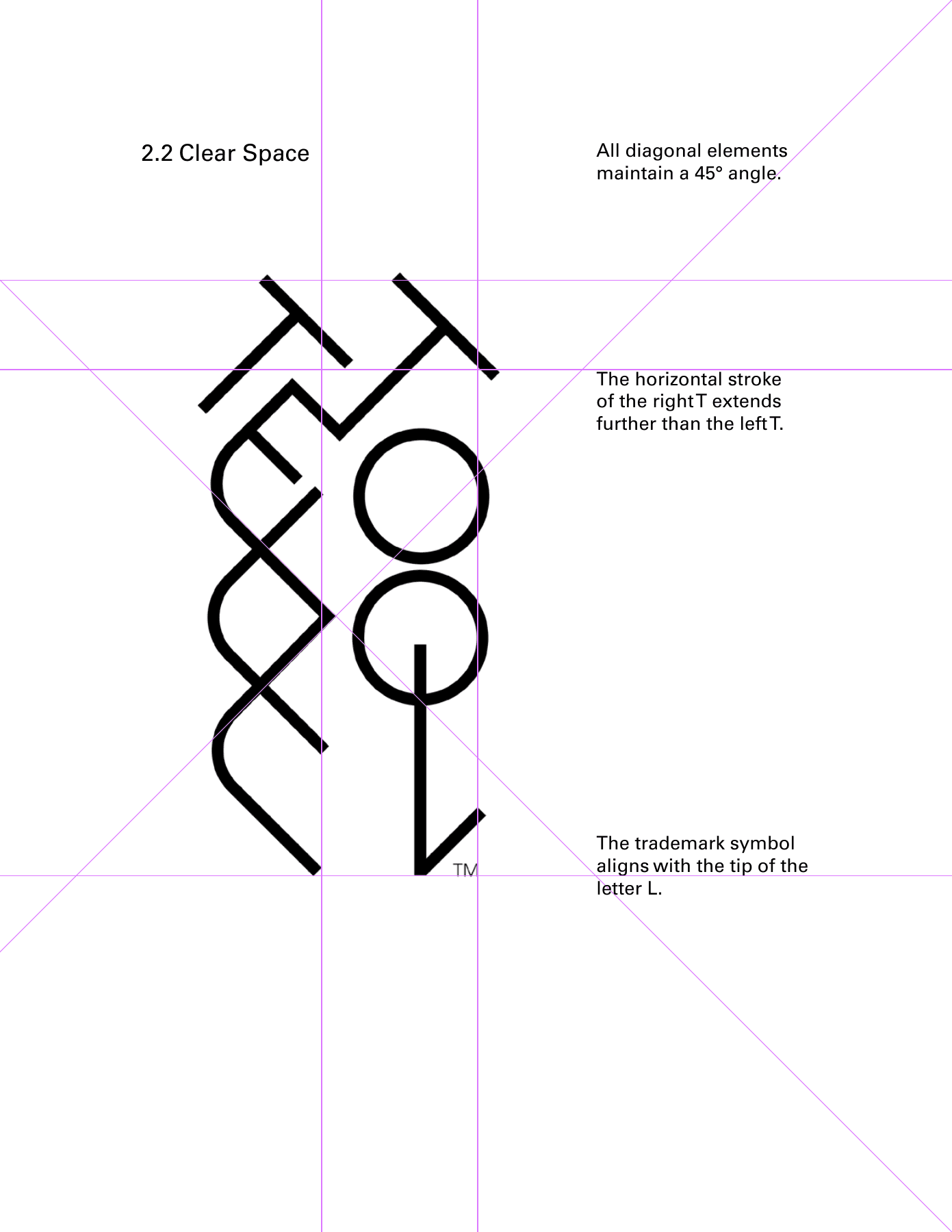 TELL Tool logo construction and clear-space rules