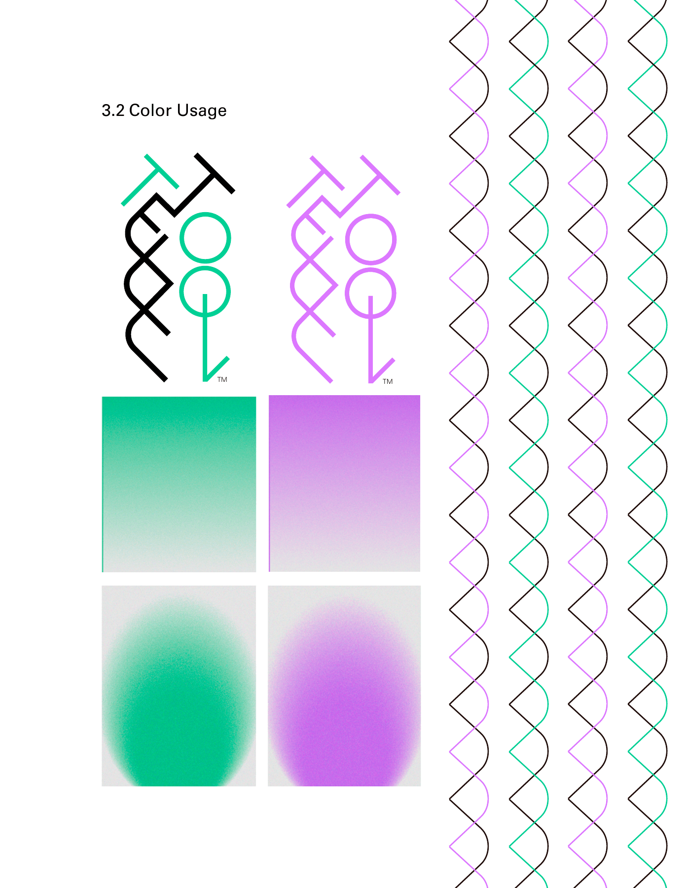 TELL Tool color combinations, gradients, and line pattern