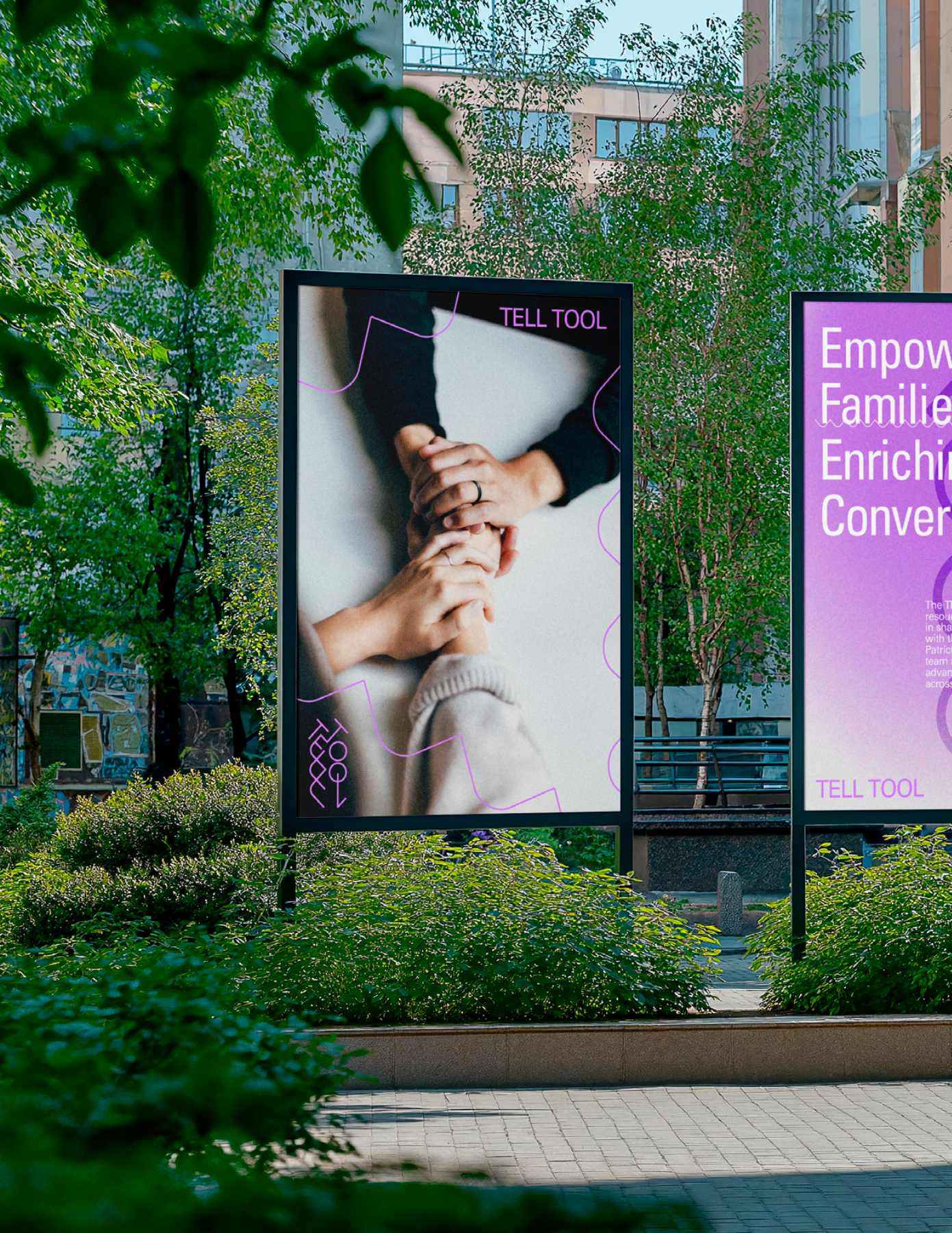 TELL Tool outdoor advertising in an urban setting