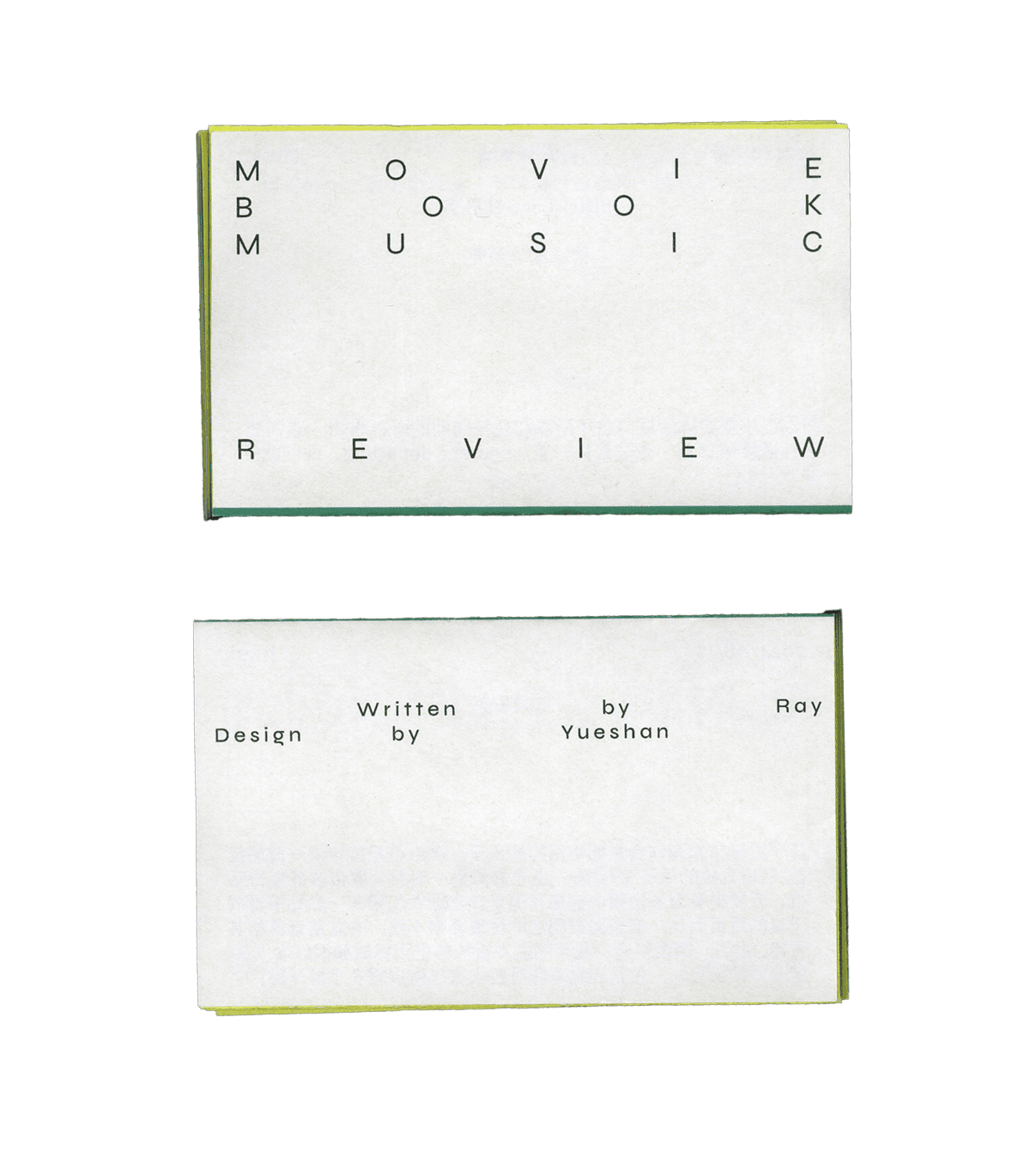 Movie, book, and music review booklet covers