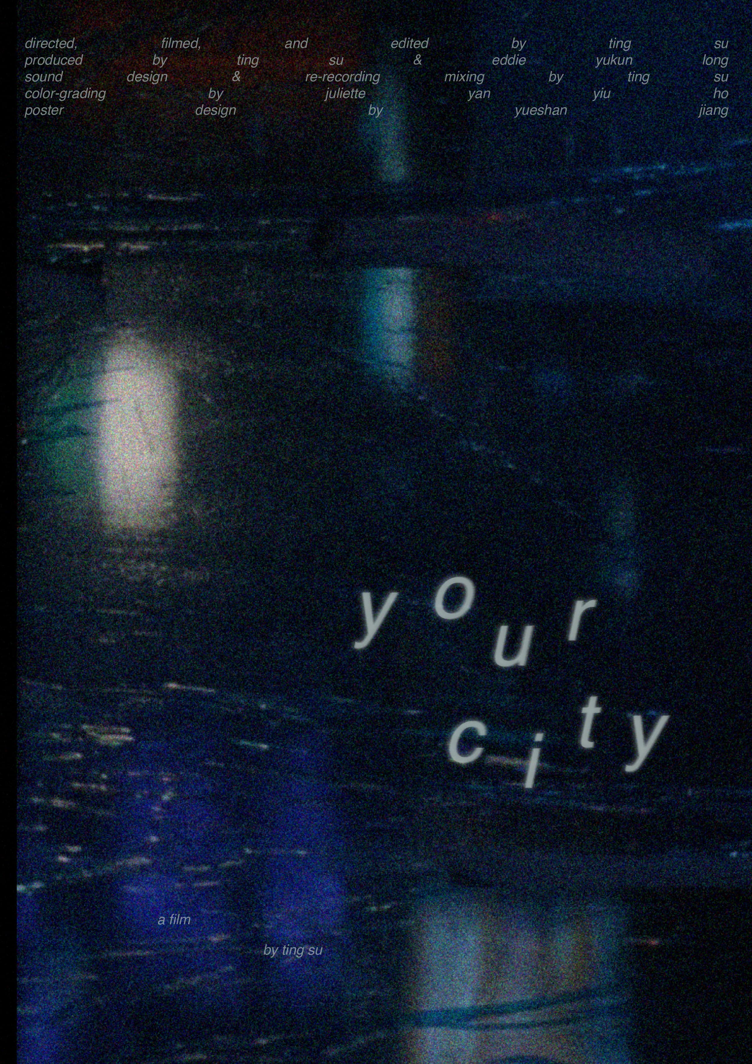 Dark blue photographic Your City film poster