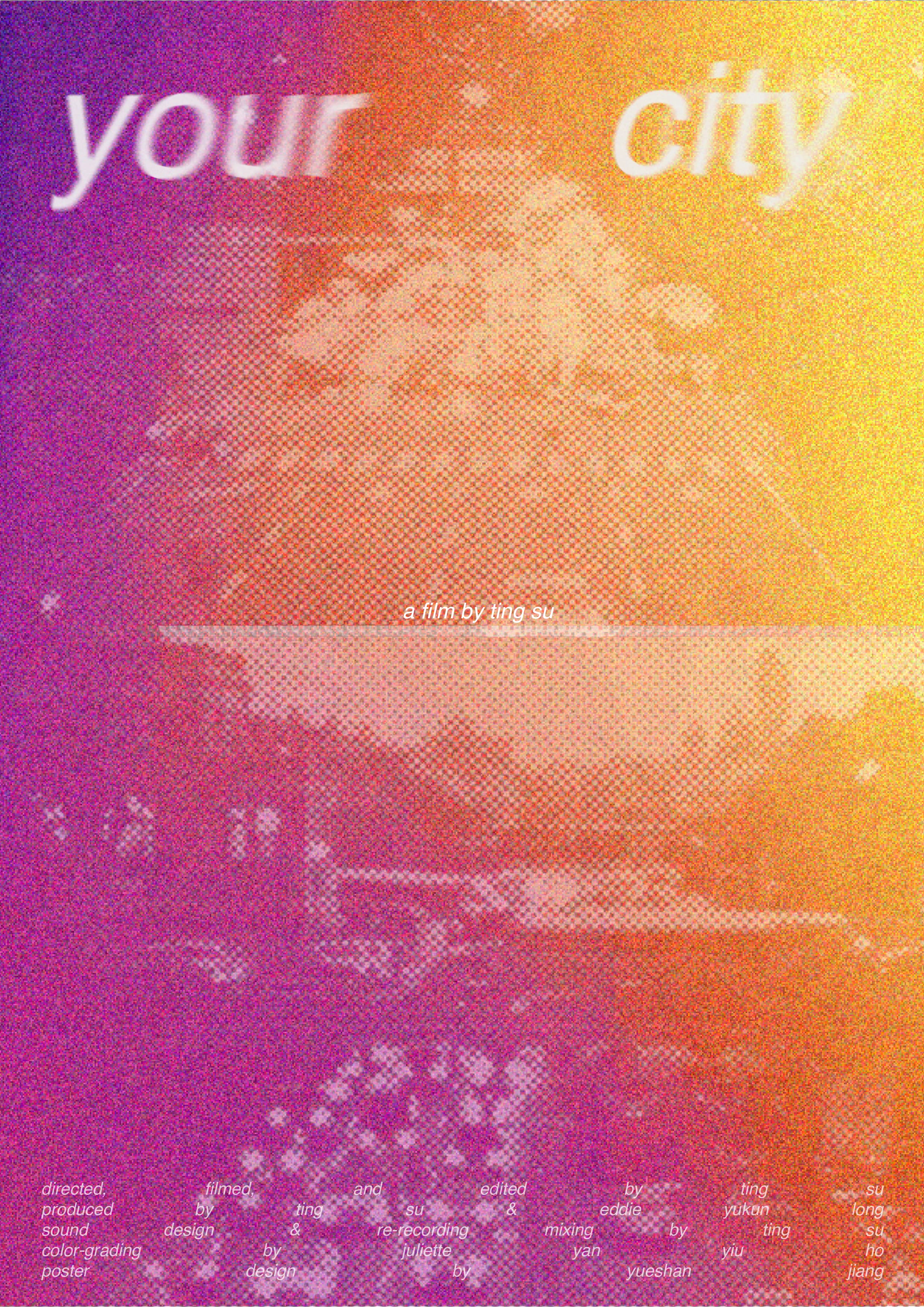 Your City film poster with a saturated gradient and large title